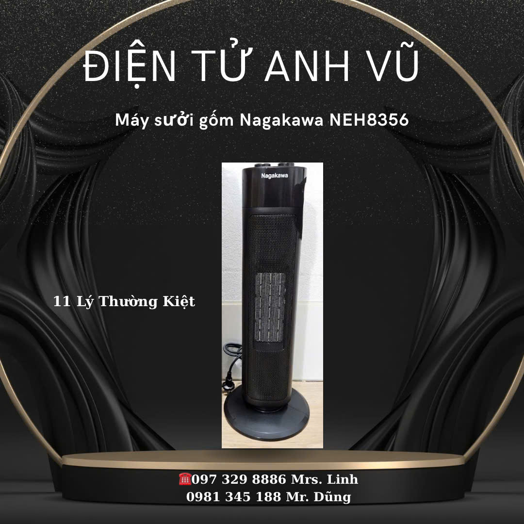 4.0 Máy sưởi gốm Nagakawa NEH8356 (2.000W) - Ảnh 1
