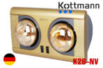 Đèn sưởi 2 bóng Kottmann – K2BNV treo tường