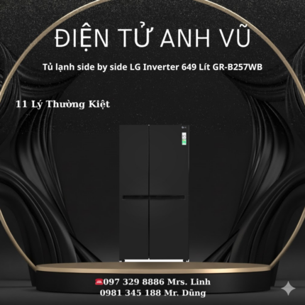 Tủ lạnh LG 649 lít Inverter Side By Side GR-B257WB