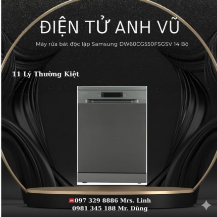 Máy rửa bát độc lập 14 bộ Samsung DW60CG550FSGSV