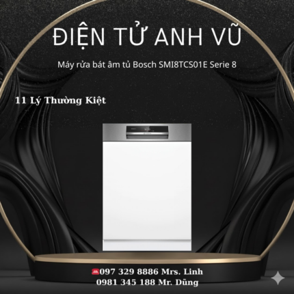 Máy rửa bát âm tủ Bosch SMI8TCS01E serie 8