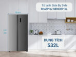 Tủ lạnh side by side Sharp Inverter 532 lít SJ-SBX530V-SL - Ảnh 4
