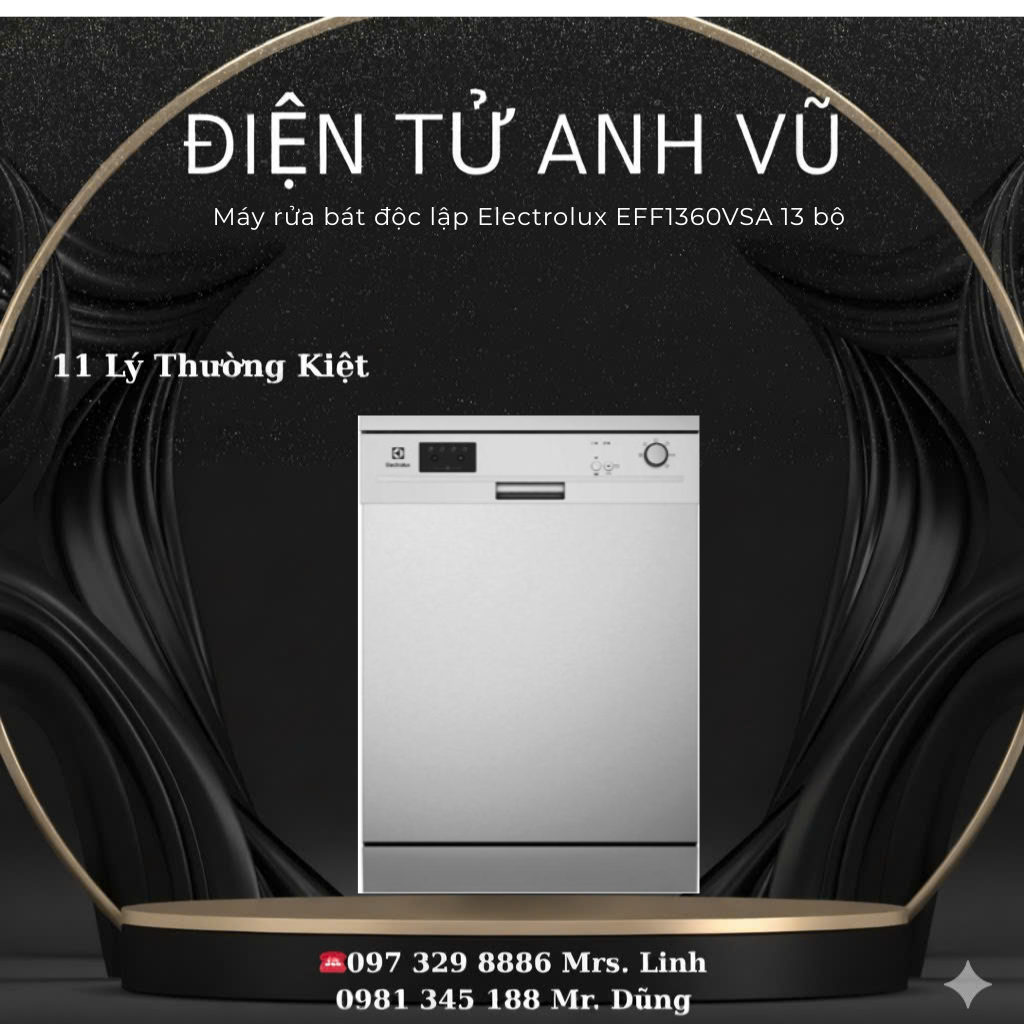 9. EFF1360VSA Máy rửa bát độc lập 13 bộ Electrolux EFF1360VSA - Ảnh 1