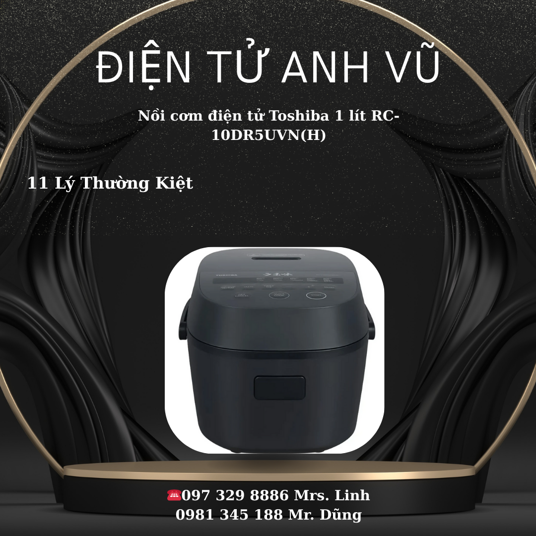 9 Nồi cơm điện tử Toshiba 1 lít RC-10DR5UVN(H) - Ảnh 1
