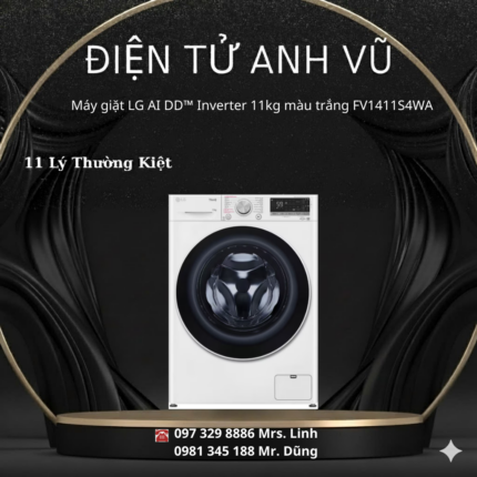 Máy giặt LG AI DD™ Inverter 11kg màu trắng FV1411S4WA