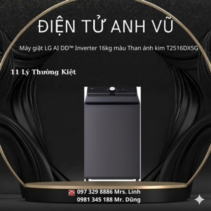 Máy giặt LG AI DD™ Inverter 16kg màu Than ánh kim T2516DX5G