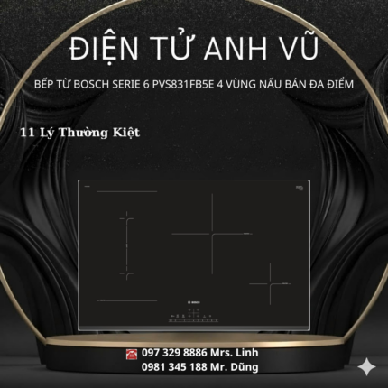 BẾP TỪ BOSCH SERIE 6 PVS831FB5E 4 VÙNG NẤU BÁN ĐA ĐIỂM